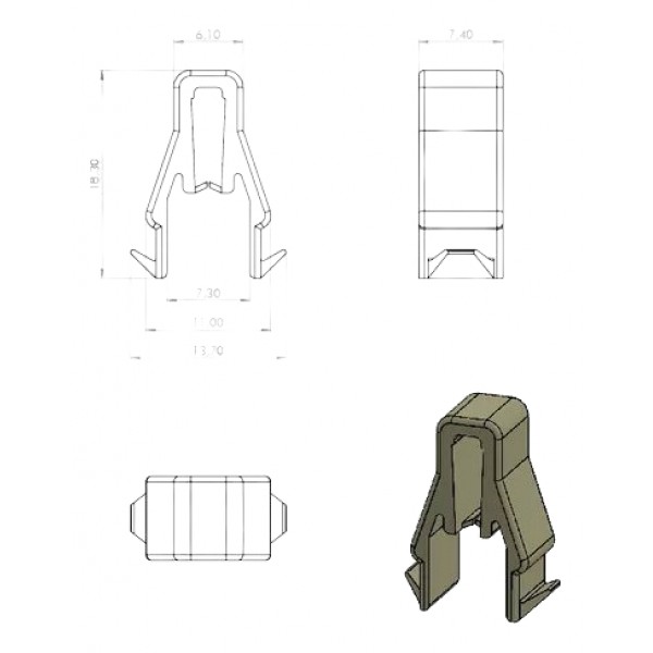 10 Grampo Presilha Painel Instrumento L200 Triton